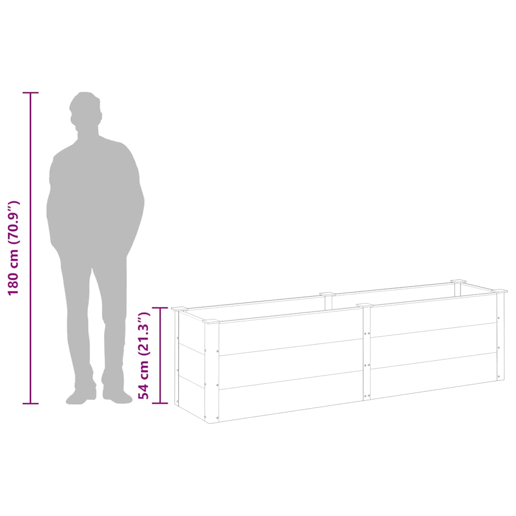 vidaXL Garten-Hochbeet 200x50x54 cm WPC Grau