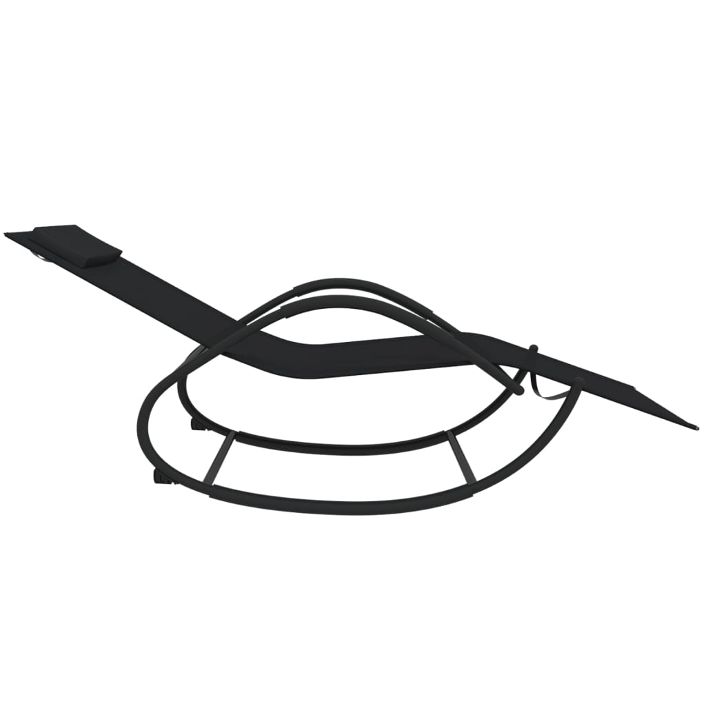 vidaXL Schaukelliege Schwarz Stahl und Textilene