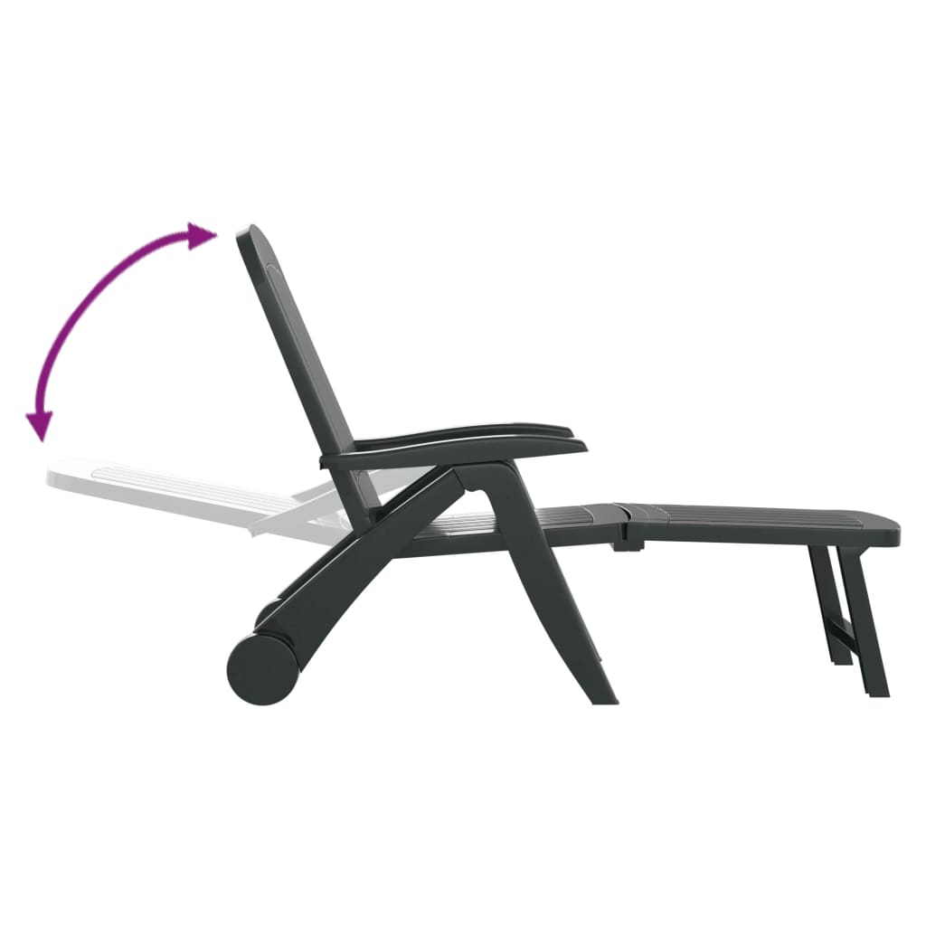 vidaXL Sonnenliege Klappbar Polypropylen Grün