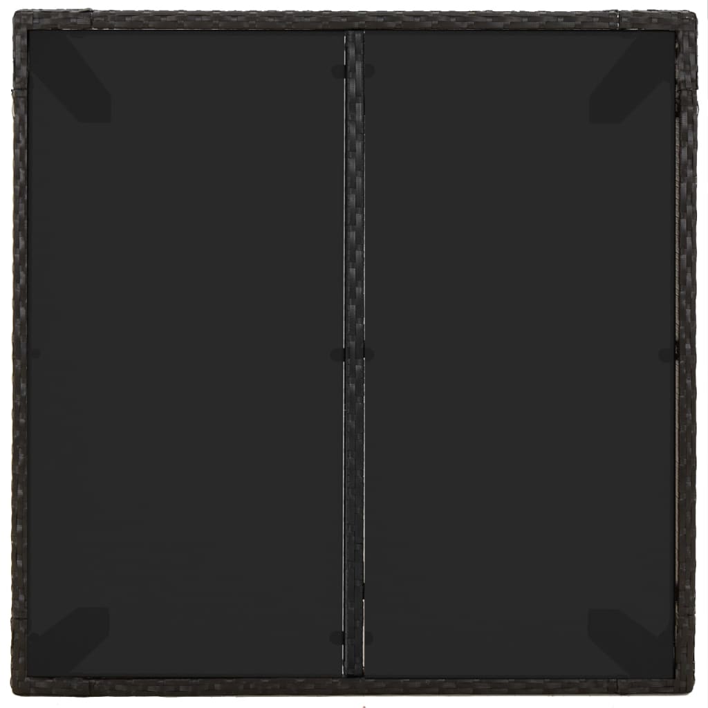 vidaXL 3-tlg. Garten-Essgruppe mit Kissen Schwarz Poly Rattan