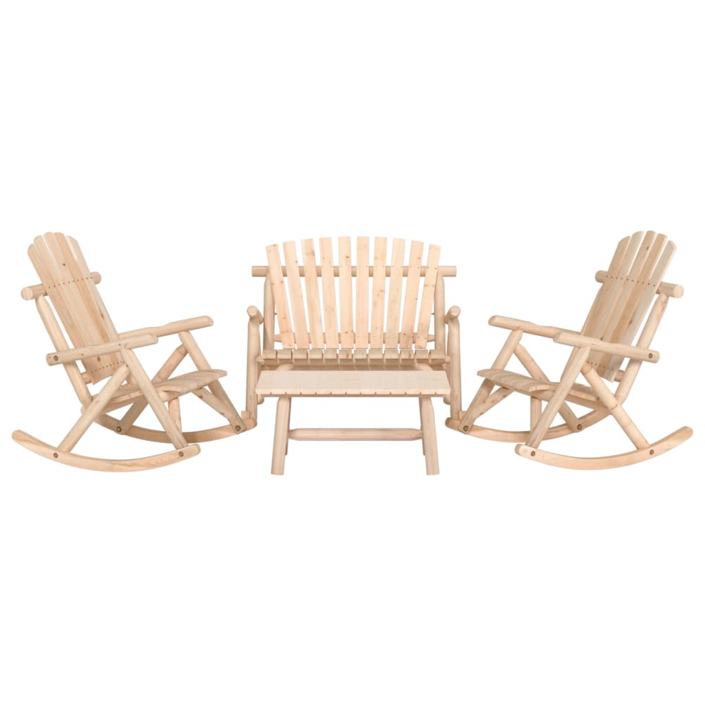 vidaXL 3-tlg. Garten-Lounge-Set Massivholz Fichte