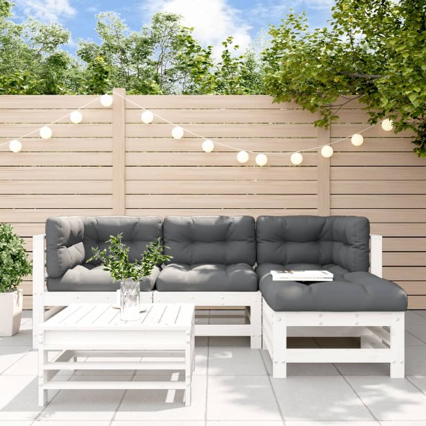 vidaXL 5-tlg. Garten-Lounge-Set mit Kissen Massivholz