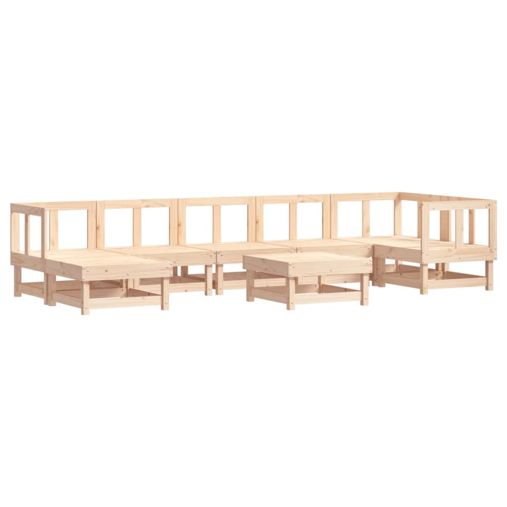 vidaXL 8-tlg. Garten-Lounge-Set mit Kissen Massivholz