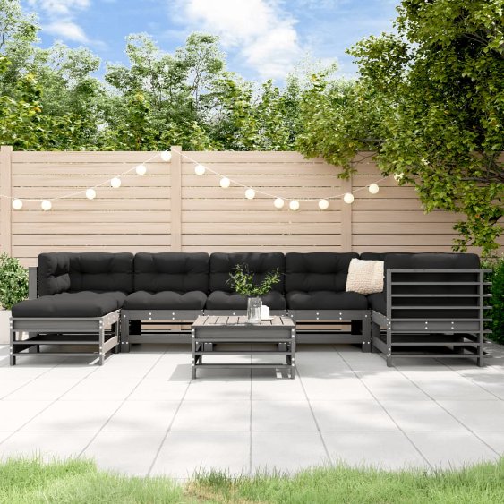 vidaXL 8-tlg. Garten-Lounge-Set mit Kissen Massivholz