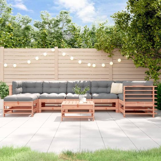vidaXL 8-tlg. Garten-Lounge-Set mit Kissen Massivholz