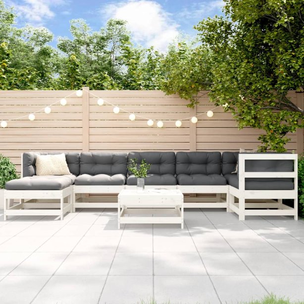 vidaXL 8-tlg. Garten-Lounge-Set mit Kissen Massivholz