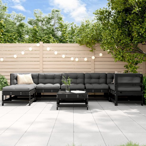 vidaXL 8-tlg. Garten-Lounge-Set mit Kissen Massivholz