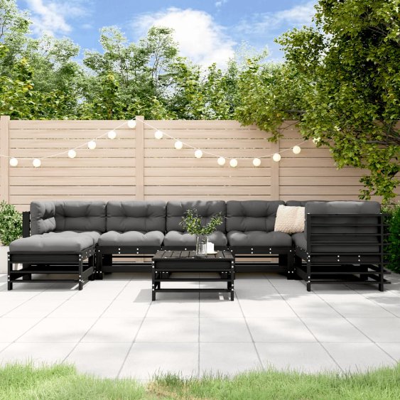 vidaXL 8-tlg. Garten-Lounge-Set mit Kissen Massivholz