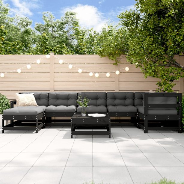 vidaXL 8-tlg. Garten-Lounge-Set mit Kissen Massivholz