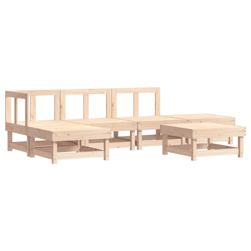 vidaXL 6-tlg. Garten-Lounge-Set mit Kissen Massivholz