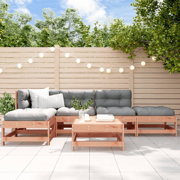 vidaXL 6-tlg. Garten-Lounge-Set mit Kissen Massivholz