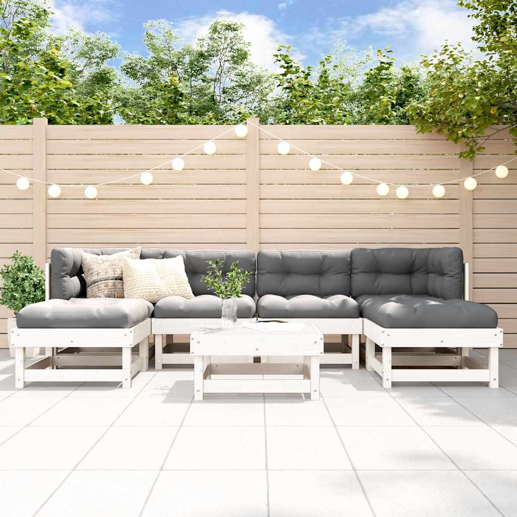 vidaXL 7-tlg. Garten-Lounge-Set mit Kissen Massivholz