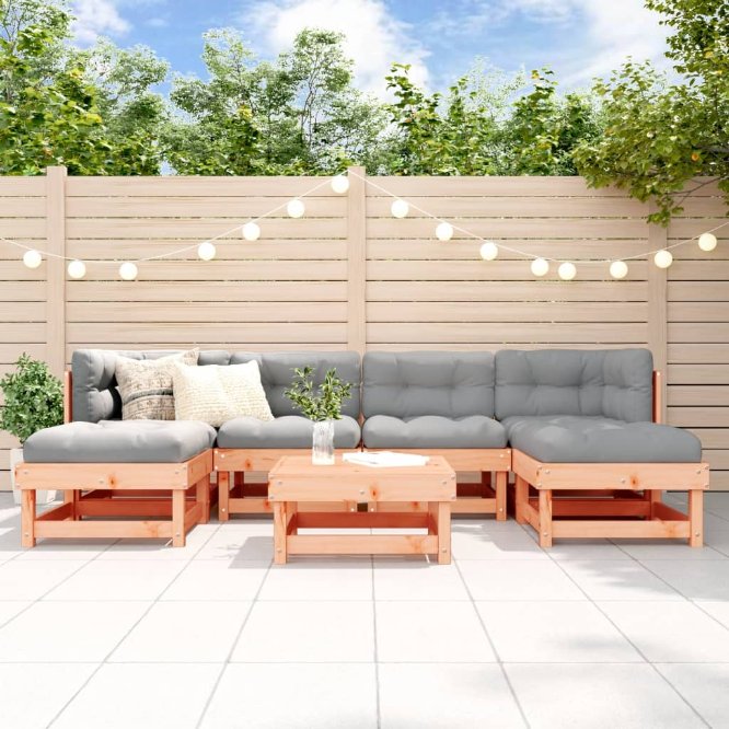 vidaXL 7-tlg. Garten-Lounge-Set mit Kissen Massivholz