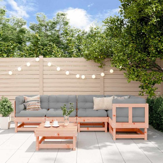 vidaXL 6-tlg. Garten-Lounge-Set mit Kissen Massivholz