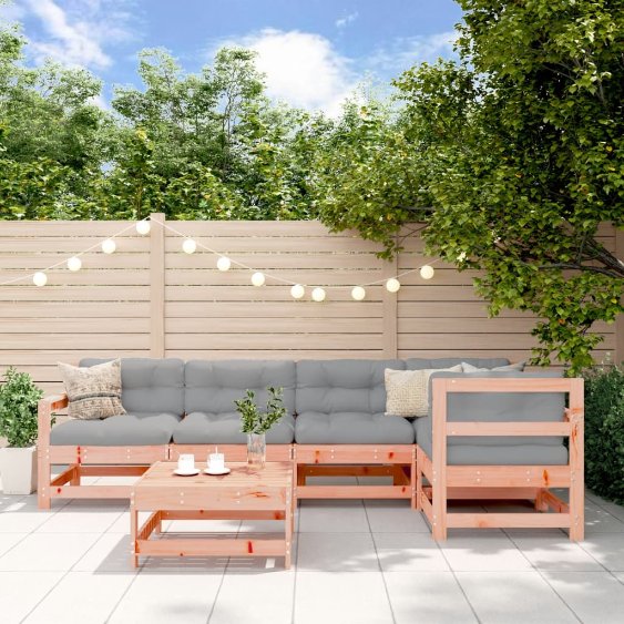 vidaXL 6-tlg. Garten-Lounge-Set mit Kissen Massivholz