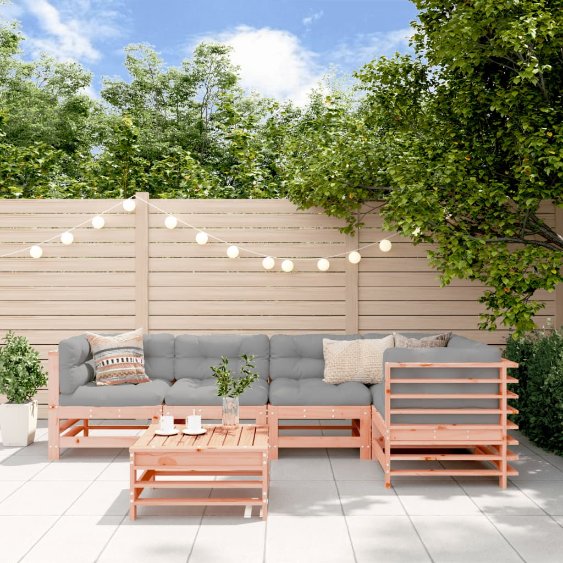 vidaXL 6-tlg. Garten-Lounge-Set mit Kissen Massivholz