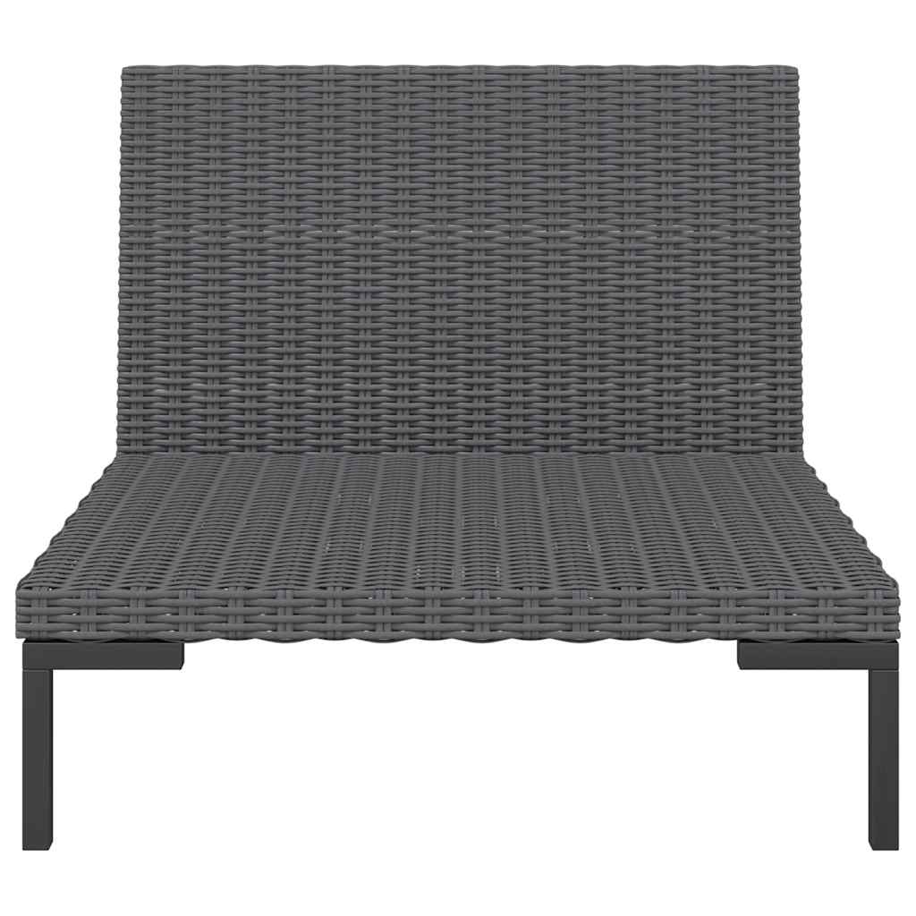 vidaXL Gartensofa mit Kissen Halbrundes Poly Rattan