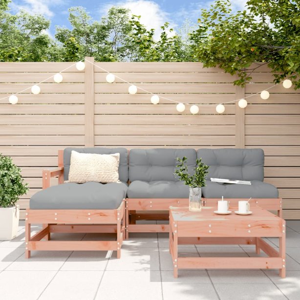 vidaXL 5-tlg. Garten-Lounge-Set mit Kissen Massivholz