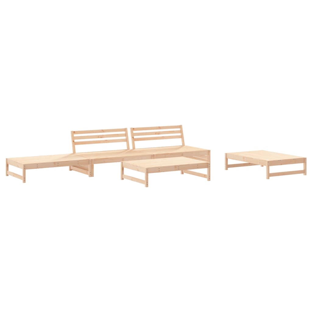 vidaXL 5-tlg. Garten-Lounge-Set mit Kissen Massivholz