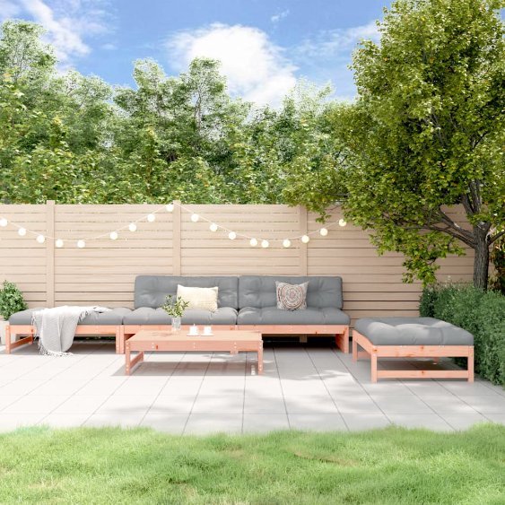 vidaXL 5-tlg. Garten-Lounge-Set mit Kissen Massivholz