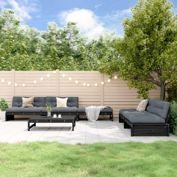 vidaXL 6-tlg. Garten-Lounge-Set mit Kissen Massivholz