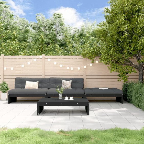 vidaXL 4-tlg. Garten-Lounge-Set mit Kissen Massivholz