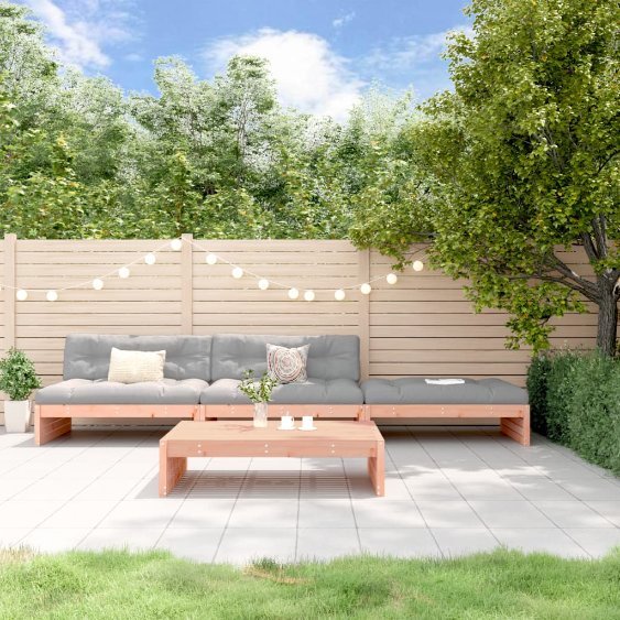 vidaXL 4-tlg. Garten-Lounge-Set mit Kissen Massivholz
