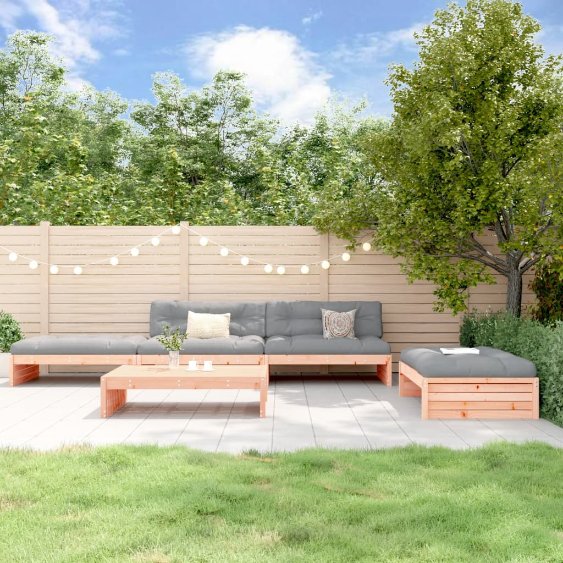 vidaXL 5-tlg. Garten-Lounge-Set mit Kissen Massivholz