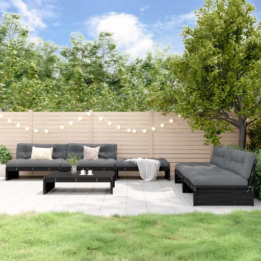 vidaXL 6-tlg. Garten-Lounge-Set mit Kissen Massivholz