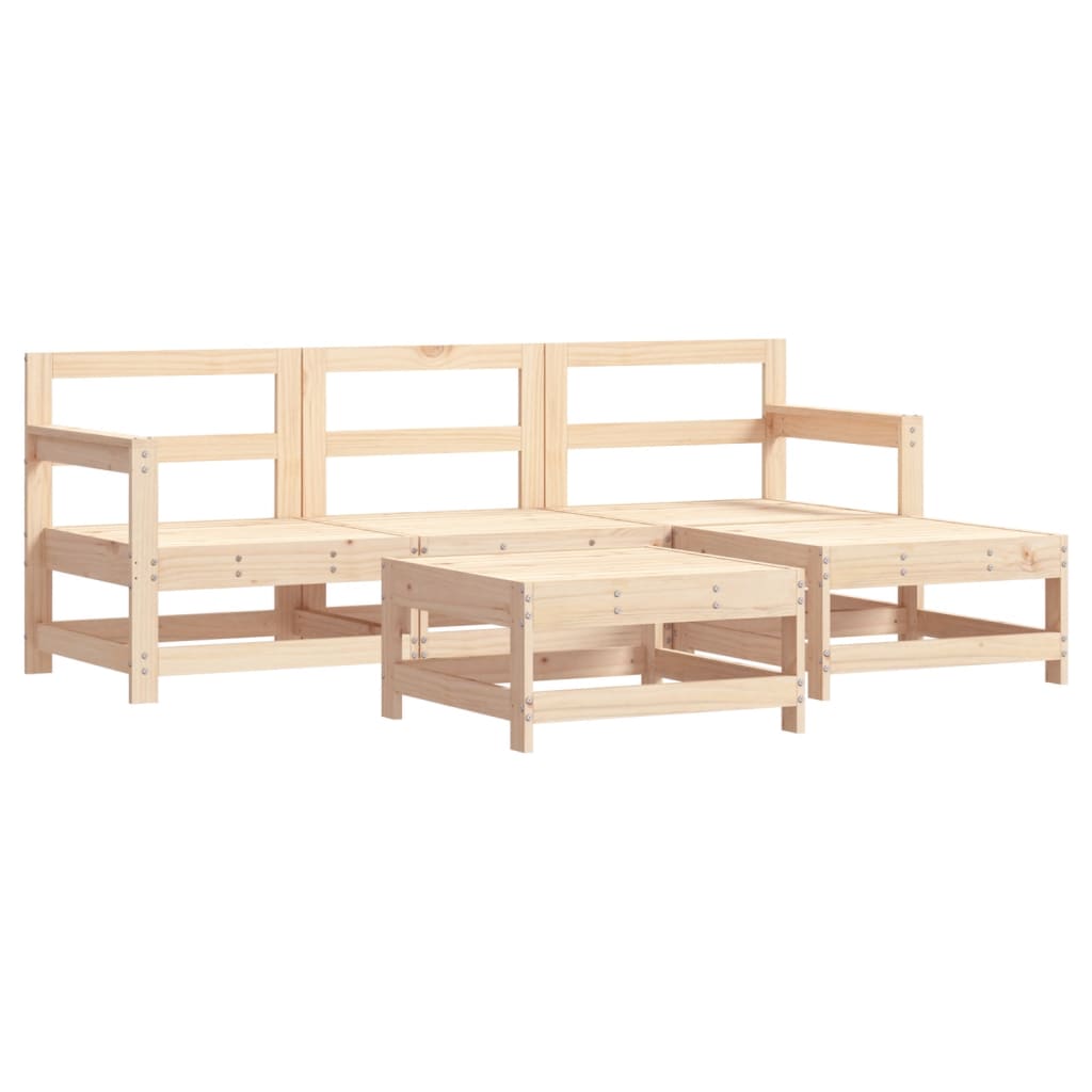 vidaXL 5-tlg. Garten-Lounge-Set Massivholz Kiefer