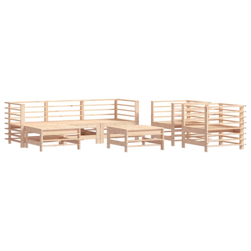 vidaXL 7-tlg. Garten-Lounge-Set Massivholz Kiefer