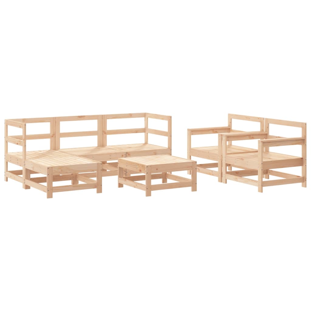 vidaXL 7-tlg. Garten-Lounge-Set Massivholz Kiefer