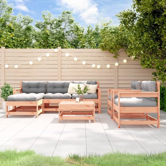 vidaXL 7-tlg. Garten-Lounge-Set Massivholz Kiefer