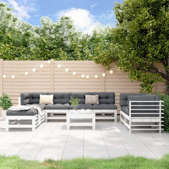 vidaXL 9-tlg. Garten-Lounge-Set Massivholz Kiefer