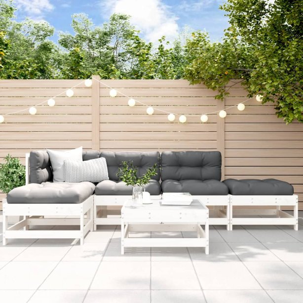 vidaXL 6-tlg. Garten-Lounge-Set Massivholz Kiefer