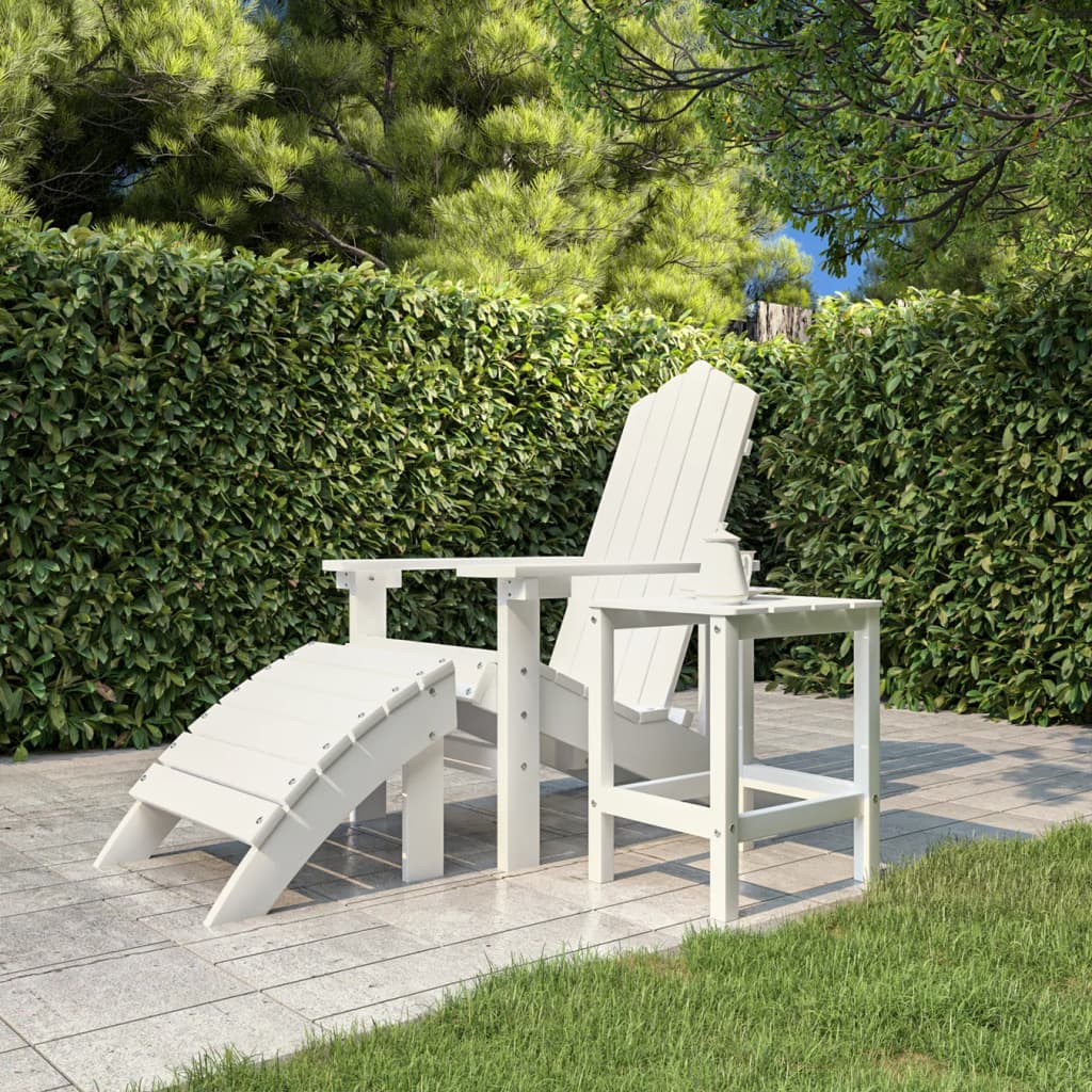 vidaXL Adirondack-Gartentisch Weiß 38x38x46 cm HDPE