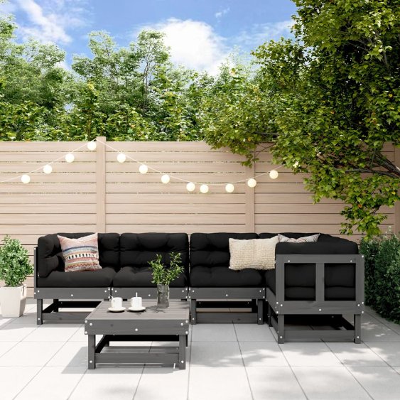 vidaXL 6-tlg. Garten-Lounge-Set Massivholz Kiefer