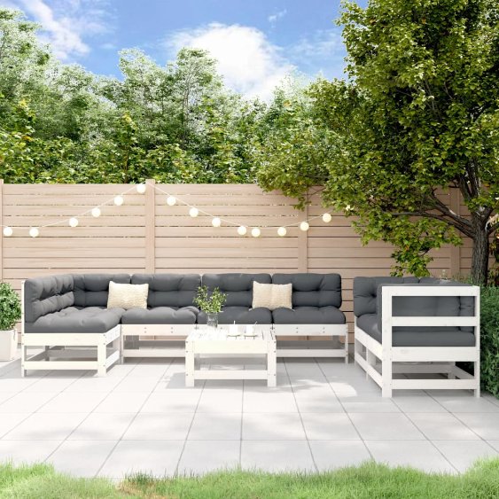 vidaXL 8-tlg. Garten-Lounge-Set Massivholz Kiefer