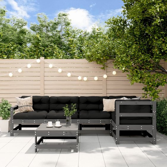 vidaXL 6-tlg. Garten-Lounge-Set Massivholz Kiefer