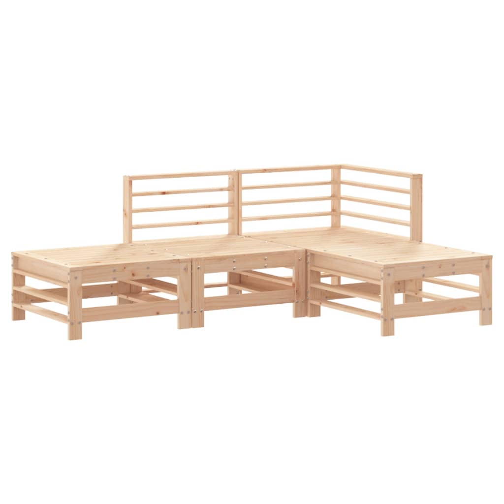 vidaXL 4-tlg. Garten-Lounge-Set Massivholz Kiefer