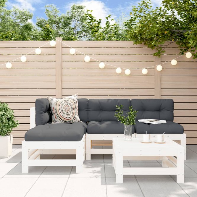 vidaXL 5-tlg. Garten-Lounge-Set Massivholz Kiefer