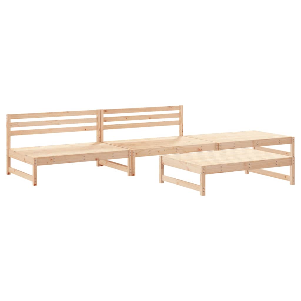 vidaXL 4-tlg. Garten-Lounge-Set Massivholz Kiefer