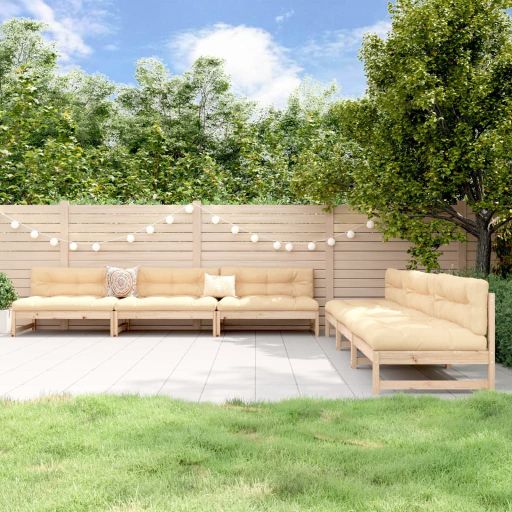 vidaXL 6-tlg. Garten-Lounge-Set Massivholz Kiefer