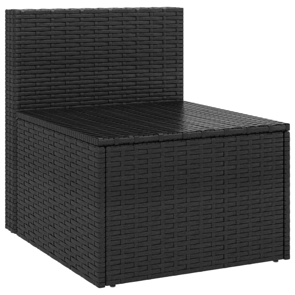vidaXL 4-tlg. Garten-Sofagarnitur mit Kissen Schwarz Poly Rattan