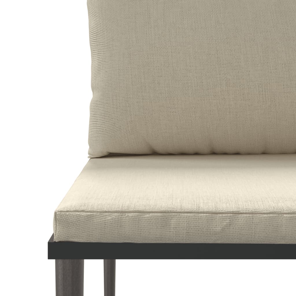 vidaXL 5-tlg. Garten-Lounge-Set mit Kissen Grau Poly Rattan