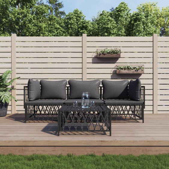 vidaXL 2-tlg. Garten-Lounge-Set mit Kissen Weiß Stahl