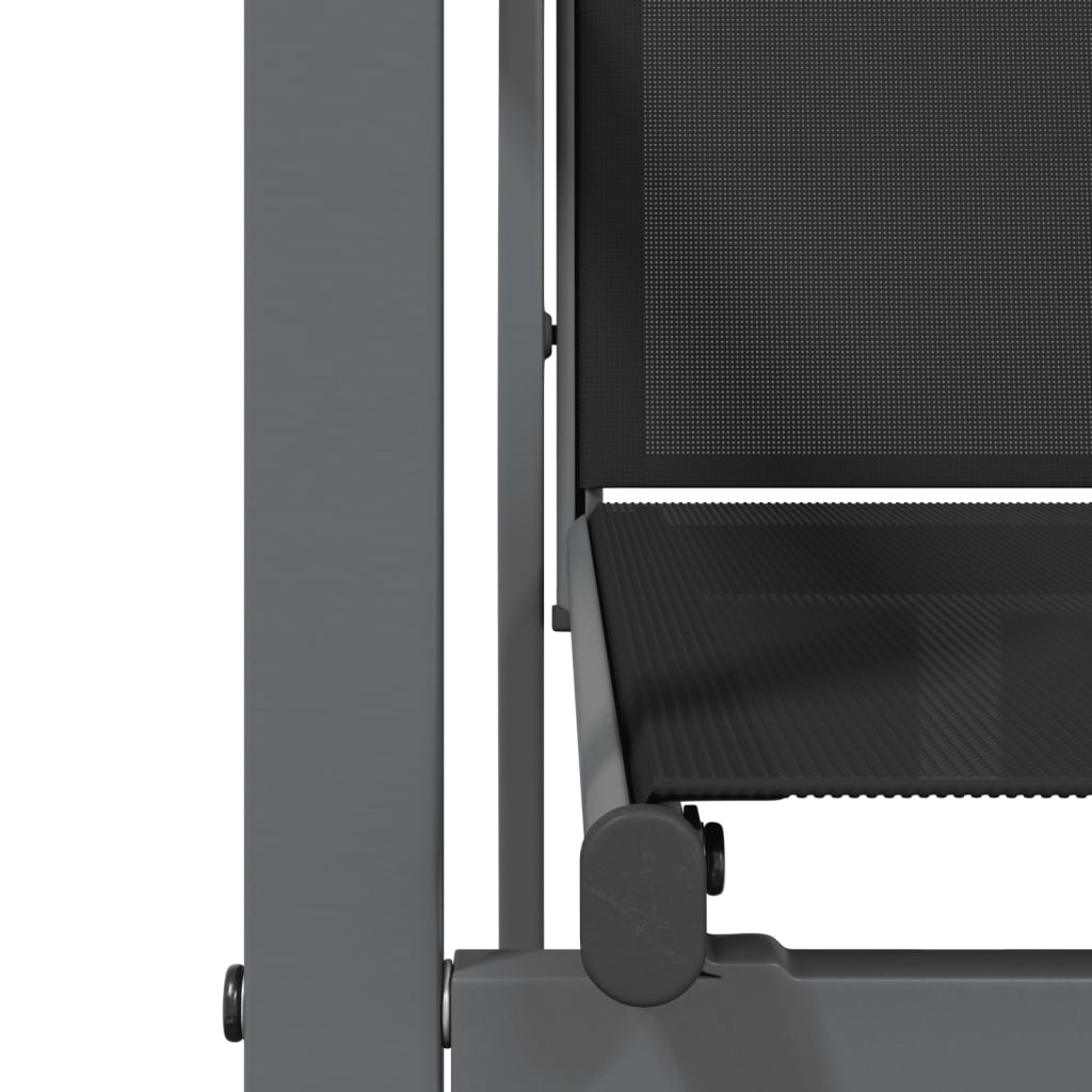 vidaXL 3-tlg. Garten-Essgruppe Schwarz Textilene und Stahl