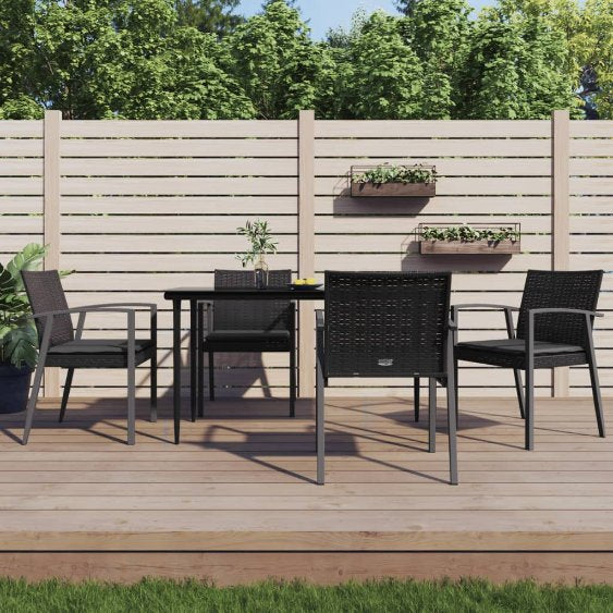 vidaXL Gartenstühle mit Kissen 4 Stk. Braun 56,5x57x83 cm Poly Rattan