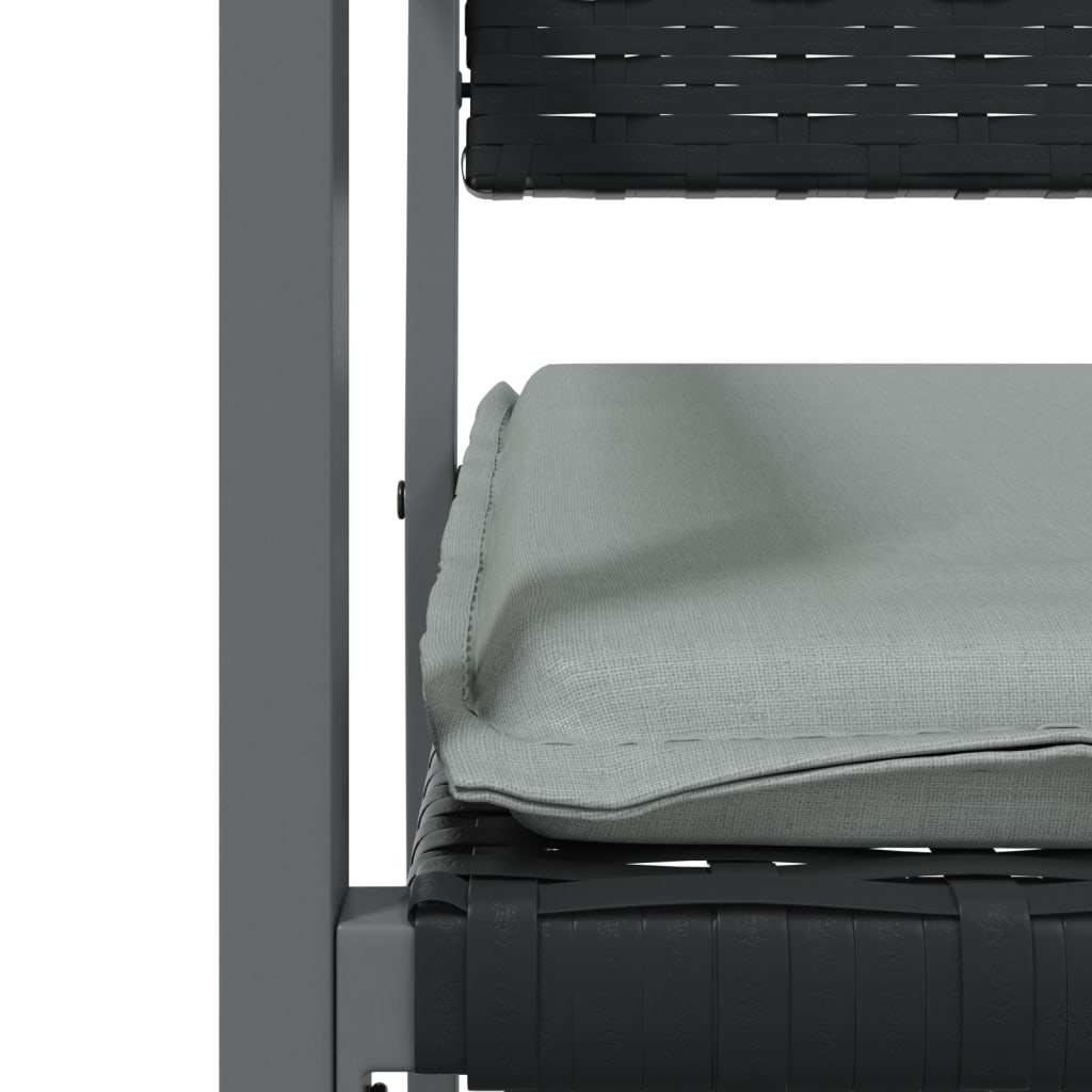 vidaXL Gartenstühle mit Kissen 4 Stk. Schwarz 54x62,5x89cm Poly Rattan