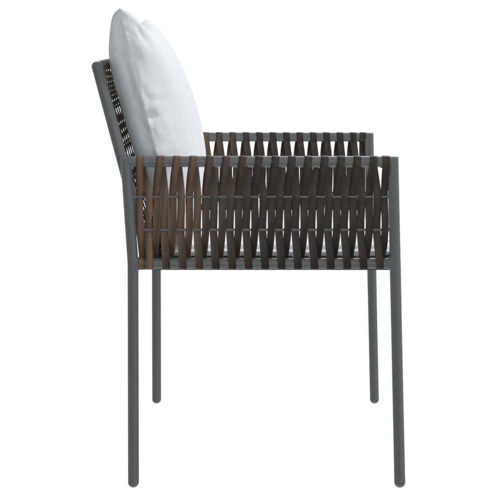 vidaXL Gartenstühle mit Kissen 4 Stk. Braun 54x61x83 cm Poly Rattan